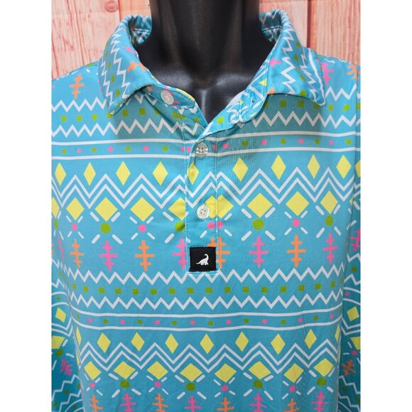 SurfCuz Mens XXXL Geometric Print Polo Shirt - Picture 3 of 9